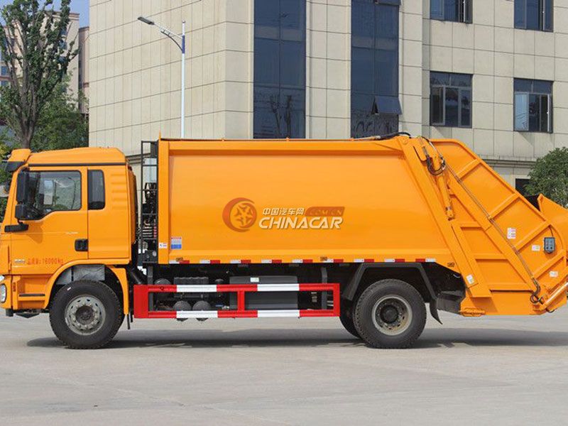 陕汽德龙12方压缩式垃圾车实拍图片