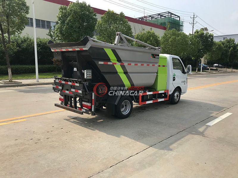 3方东风途逸纯电动自装卸式垃圾车实拍图片