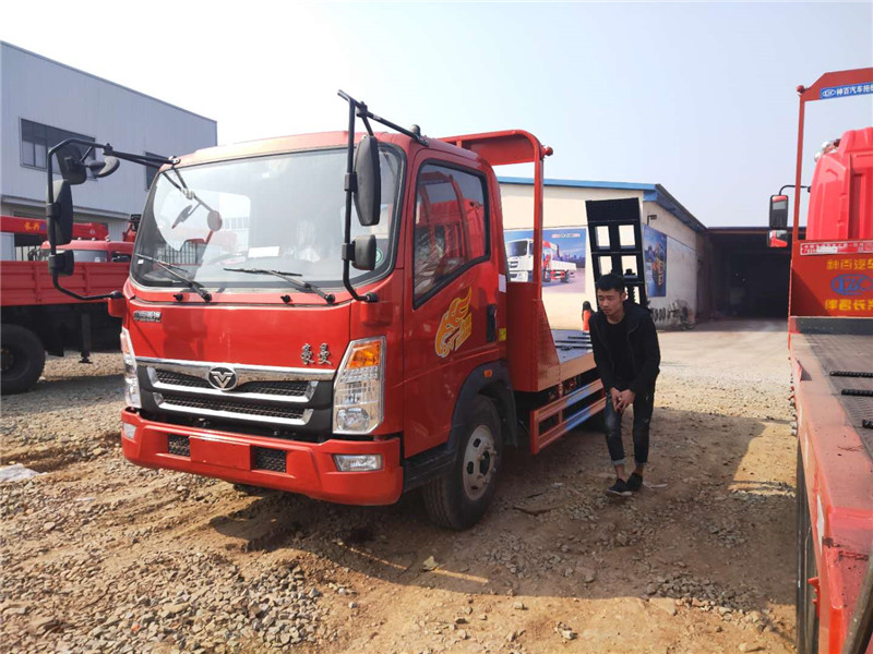 【随州】重汽豪曼蓝牌平板车 8吨挖机拖车10吨挖机运输车 价格6.60万 二手车