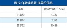 2018广州车展：欧拉IQ高续航版补贴后售9.28-10.88万元